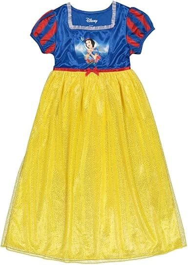 Disney Girls' Princess Dress Nightgown, Fantasy Gown, Soft & Cute Pajamas for Kids