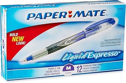 Paper Mate Liquid Flair Porous-Point Pen, Medium Tip, 12-Pack, Purple (21005BH)